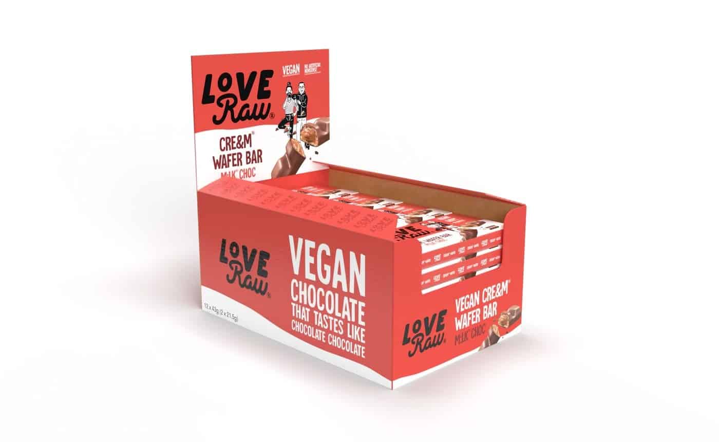 LoveRaw Vegan Cream Filled Wafer Bar 12x43g